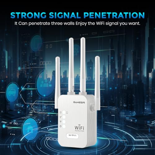 Image of GameSir WiFi Repeater 300Mbps Wireless Range Extender | 4 High-Gain Antennas | WiFi Signal Booster for Home, Office, | Supports WPS, AP & Repeater Mode (7)