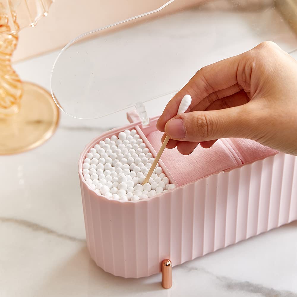 Dispenser Qtip a 3 scomparti per tamponi di cotone, organizer per