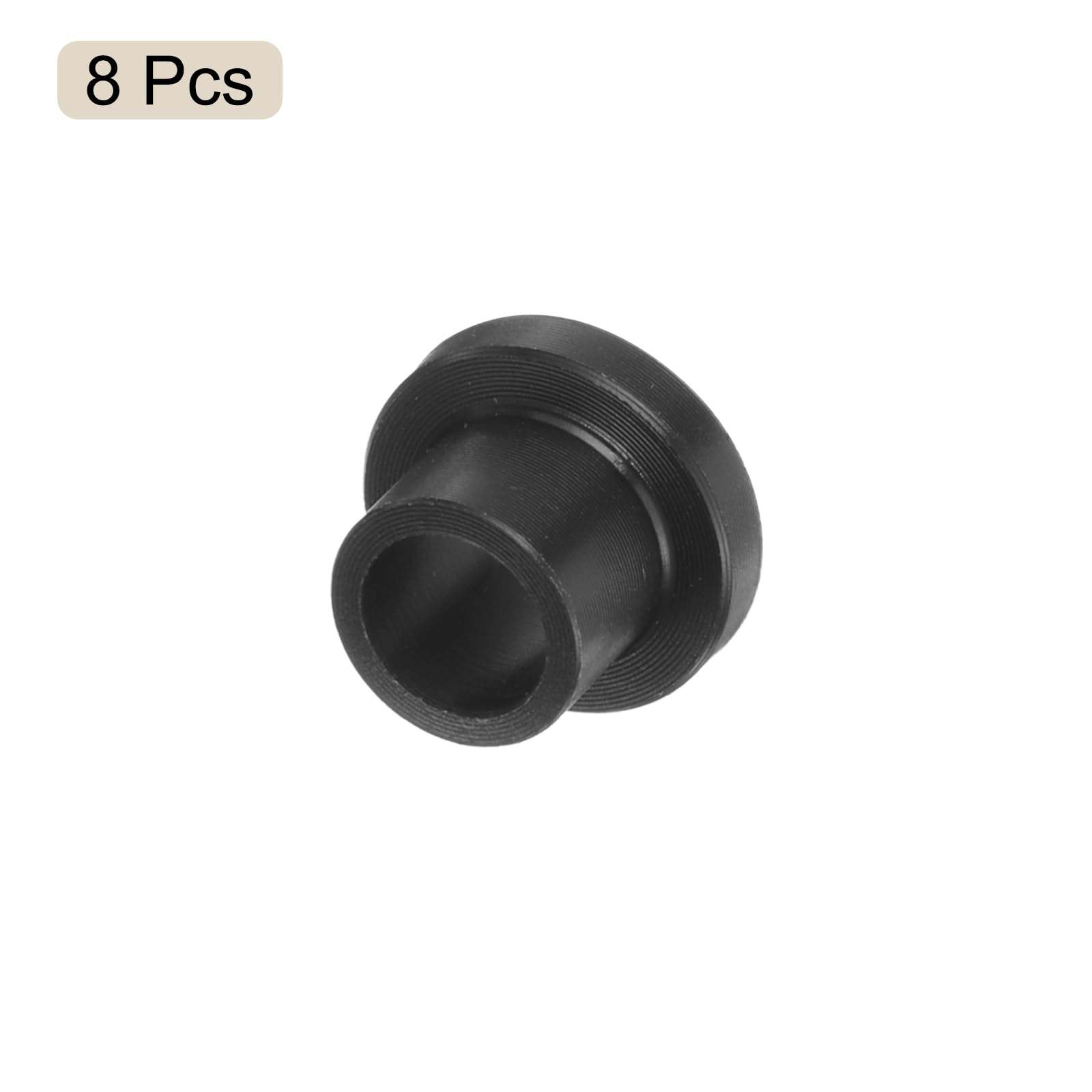 sourcing map 8 Stück Flanschhülsenlager, Kunststoffbuchsen, 5 mm Bohrung x 7 mm Außendurchmesser x 7 mm Länge, schwarze POM-Buchsen