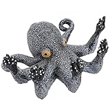 ULDIGI Oktopus Figur aus Kunstharz Schwarze Aquarium Deko Fischfreundliche Unterwasser Dekoration Vielseitiges Aquarium Zubehör für Terrarien und Wohnraum