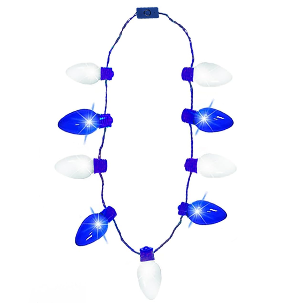 'The Dreidel Company Hanukkah Bulb Necklace Light-Up Colorful Necklace, Costume Accessory, Party Favor, 25'''