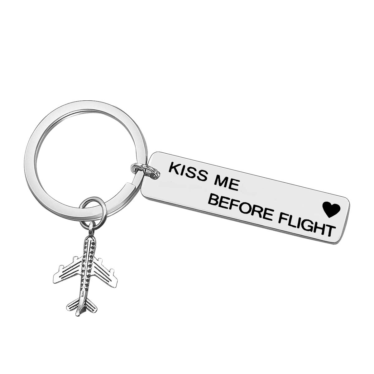 BaipiluFlight Attendant Keyring Gift for Boyfriend Pilot Fly Safe Keychain Gift for Women Men Traveling Airplane Gifts Long Distance Gift for Husband Couple Anniversary Christmas Birthday Gift