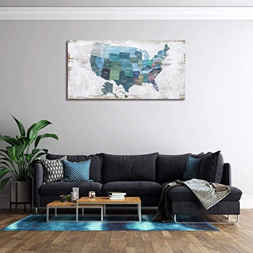 Map Of The United States Wall Decor Map Canvas Wall Art For Wall Decoration Wood Background Usa Canvas Prints For Bedroom Office Kitchen Home Wall Decor Framed Artwork Ready To Hang20 X40 #TOP6