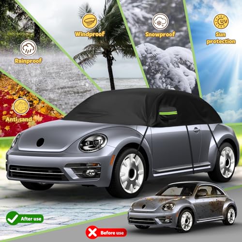 Image of Car Cover Replacement for 1998-2019 VW Beetle, Waterproof Half Garage Cover