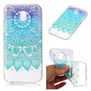 J5 2017 hoesje, glitterhoes voor Samsung Galaxy J5 2017, JAWSEU Samsung Galaxy J5 2017 transparant silicone hoes TPU…
