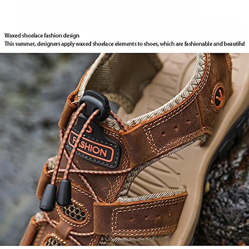 Sandálias de caminhada para homens, couro casual Laace Up cor sólida moda casual sapatos simples cor