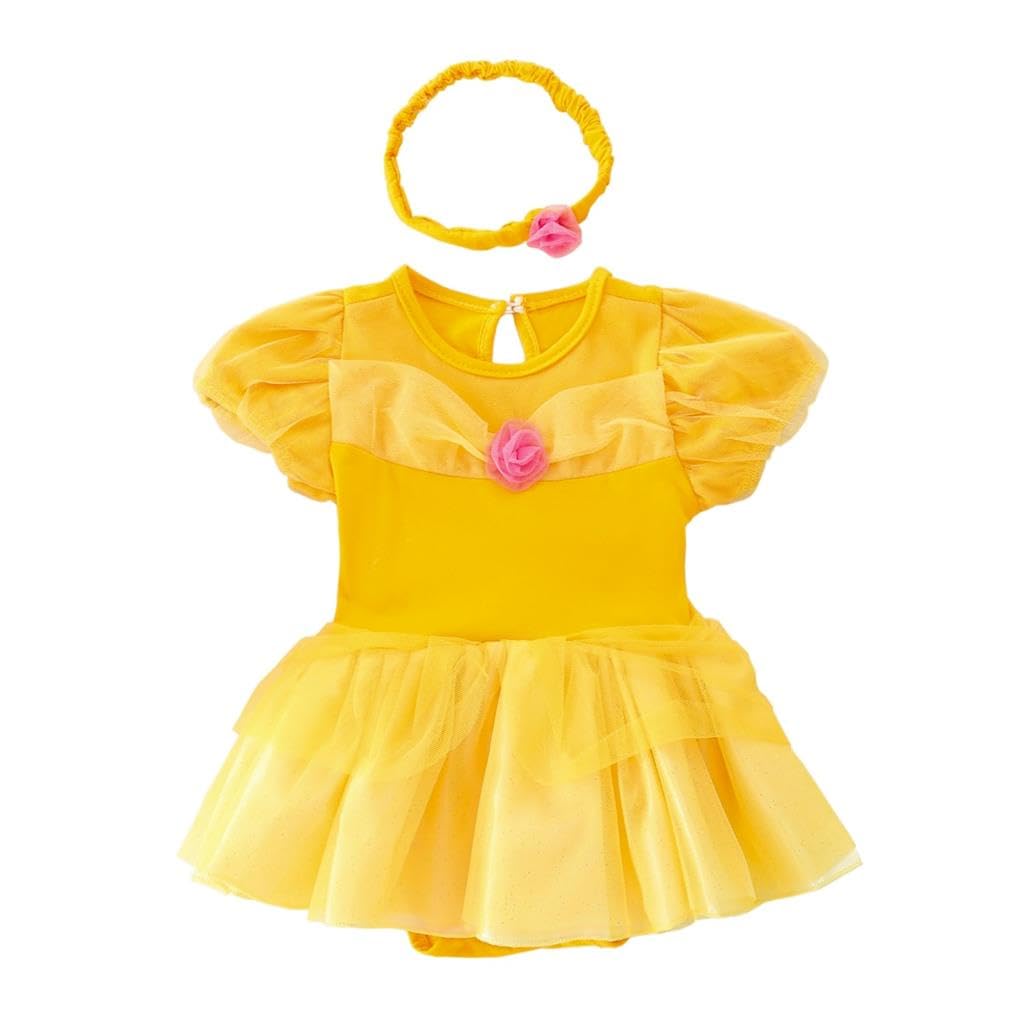 Lito Angels Disfraz de Princesa para Bebé Niñas Body Mono Mamelucos Onesie Vestido con Diadema