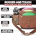 Disc Living Disc Golf Bag | Frisbee Golf Bag | Easy to Carry | Lightweight Fits Up to 10 Discs | 16 oz Waxed Canvas Sturdy Design | Belt Loop | Double Button Design | Bottle Holder (Brown)