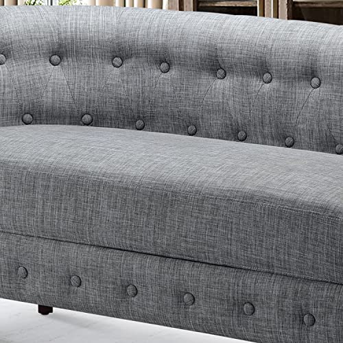 Rosevera Garner Chesterfield Settee Loveseat, Gray #TOP5