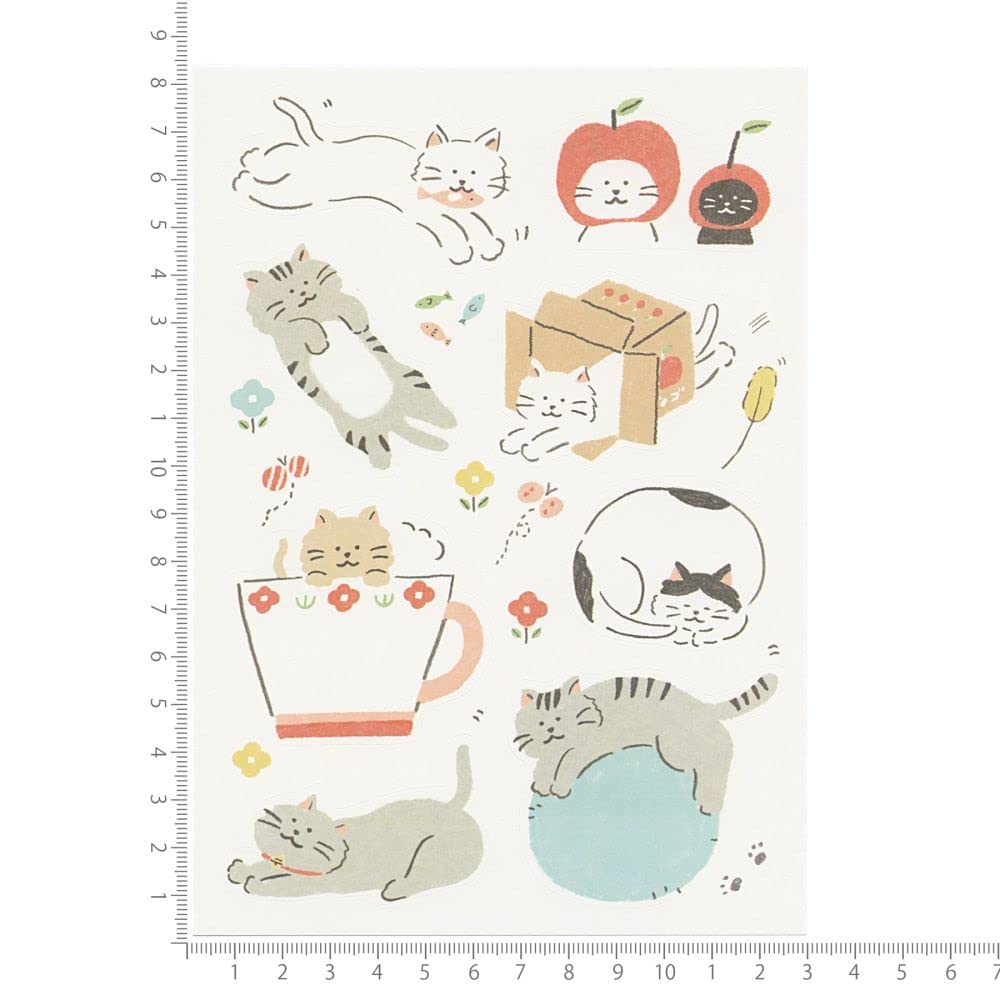 Amazon | わたしびより デコレーションシール【ゆるねこ】手帳デコ