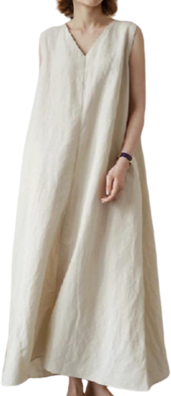 Amazon.co.jp: [MARIA MARFA] Vネック ノースリーブ ロング