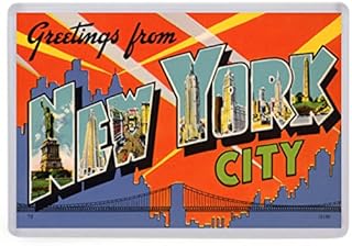 Greetings From New York City Fridge Magnet. Vintage Postcard Art
