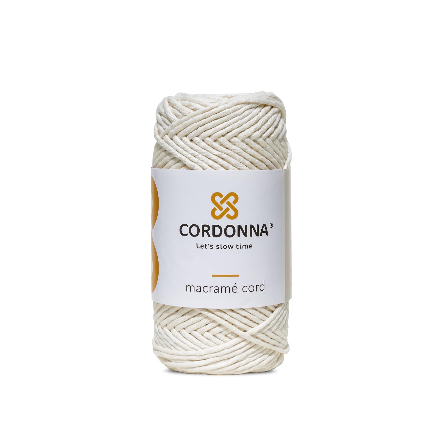 2mm Macrame Cord Cotton with 25 Threads | 100m Twisted Macrame Twine for Crafts | Colored Cotton Rope String for Crafts, Wall Hanging and Plant Hangers | Macrame Supplies | Cordonna | Ecru