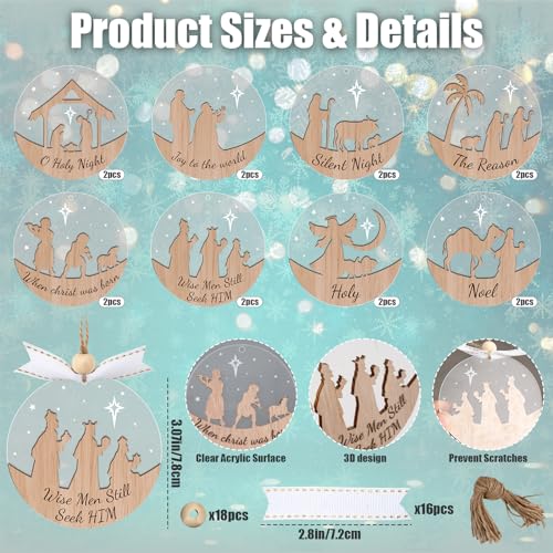 Winter Christmas Hanging Ornaments for Tree, Winter Wonderland Ornaments for Christmas Tree Gifts Winter Party Supplies - Image 4