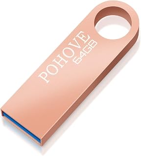 POHOVE Chiavetta USB 64GB 3.0 Mini Pendrive 64GB USB 3.0 Portatile Pennetta USB 64 Giga Impermeabile Flash Drive 65giga Compatible with PC Laptop Smart TV Auto Ecc