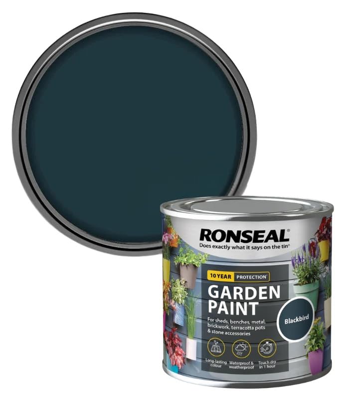 DUAYRA Garden Wood Paint 250ML | Outdoor Furniture Paints | Multi-Surface Waterproof Weather Resistant | Quick Drying Formula | For Benches, Terracotta Pots, Brickwork, Stones | (Blackbird) — image 1