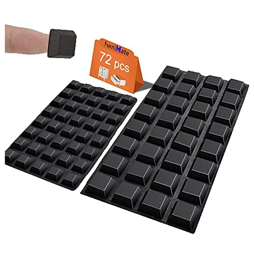 Black Rubber Feet 72PCS Self Adhesive Rubber Feet Black Bumper Pads Square Bumpers for Electronics Speakers Computers Keyboard PS4