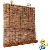 Retro Bamboo Roman Shades Blinds Easy Installation for Home and Garden Outdoor Shades for Patio Roll