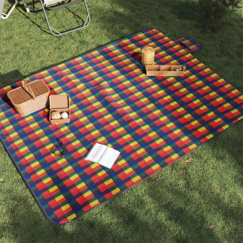 Couverture pique-nique velours bleue pour des week-ends parfaits en famille au camping
