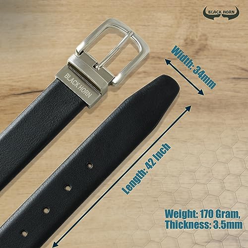 BLACKHORN Reversible Genuine Buffalo Leather Dress Belt for Men Formal & Casual Style Daily Regular Belt (30 to 44 inch)4
