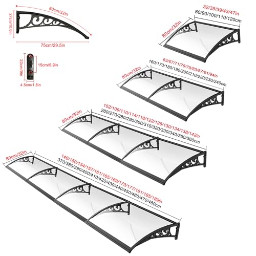 Toldo de protección contra goteras para proteger la puerta de entrada de la humedad exterior 5