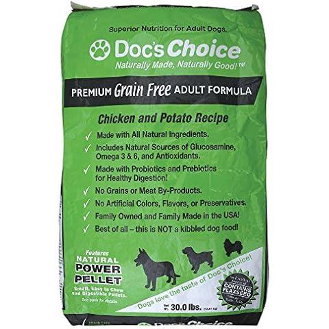 Doc's Choice Grain Free Chicken and Potato Dog Food - Great for Adults, Puppies, Seniors and Weight Control, Veterinarian Developed, No Fillers/Artificial Ingredients, Made in The USA (30lbs) Cover