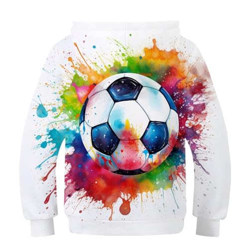 Sweat Football Garçon 13-15 Ans avec Capuche Imprimé 3D et Poches - 2