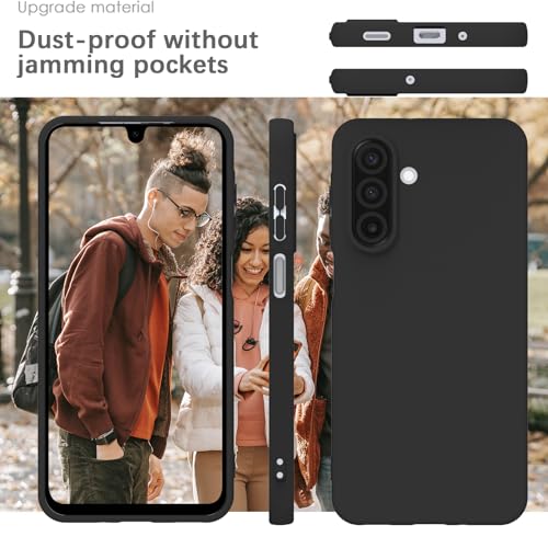 Image of YATWIN Silicone Case for Samsung Galaxy A17 4g /5g, Soft-Touch, Shockproof, DustProof, Antiskid Phone Cover for Samsung Galaxy A17 4g /5g - Black