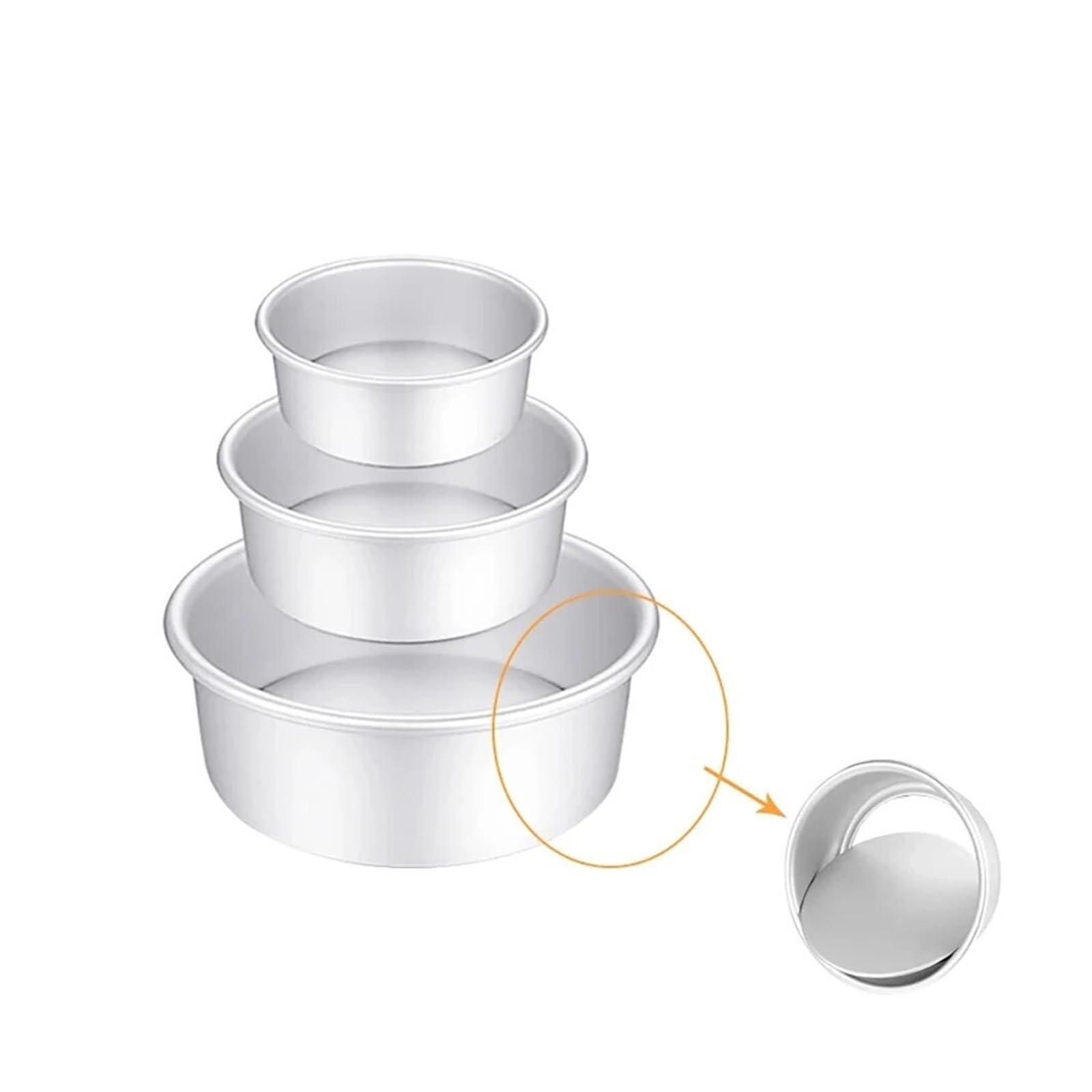 Generico Stampo for torta rotondo con fondo sciolto fisso, padella in alluminio da 4 6 8 pollici(Loose 4 6 8inch)