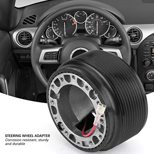 Adaptateur de Volant, Adaptateur de moyeu Racing Racing en Aluminium pour Trous de Volant 6 Trous en Aluminium pour 323 Miata MX3 MX5 MX6