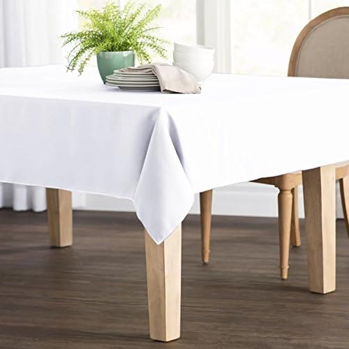 Remedios Rectangle Tablecloth 70x120 Inch - Washable Polyester Table Cloth for 6 Foot Table - Wrinkle Free Dinner Tablecloth for Wedding Party Restaurant Banquet Tables, White Table Cloths