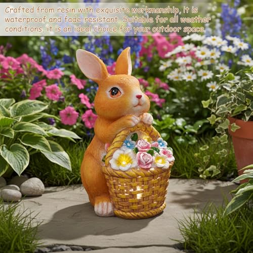 Statue de lapin pour décoration de balcon et aménagement pelouse - 8