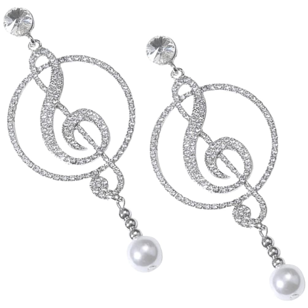 Healifty 1 Pair of Music Note Earrings Musical Symbol Drop Earrings Women Ear Jewelry for Music Lovers
