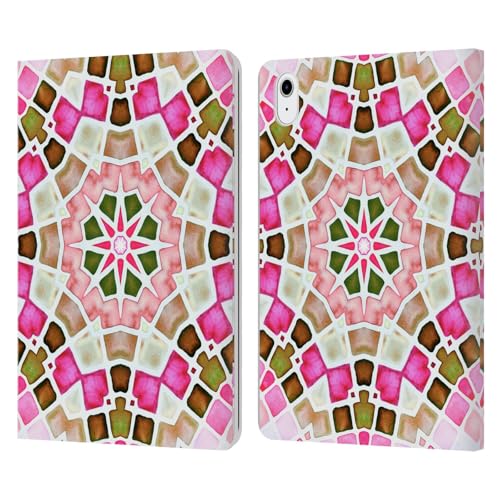 Funda de cuero tipo libro con mandala rosa para iPad Air 2020
