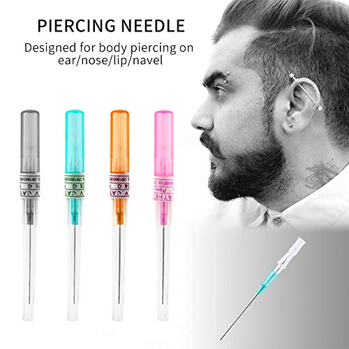 Piercing Needles, 8pcs Ear Nose Piercing Needles IV Catheter Needles for Piercing Sterilised Body (MIX-1)