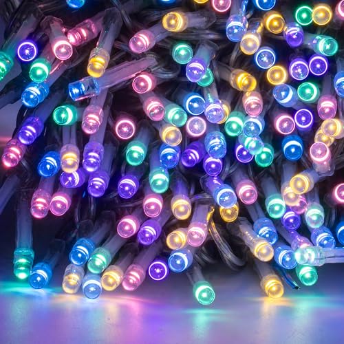 Image of Dazzle Bright 300 LED Easter String Lights, 100 FT Colorful Connectable Waterproof String Lights Clear Wire with 8 Modes, Easter Decorations for Indoor Outdoor Party Yard Garden (Pastel)