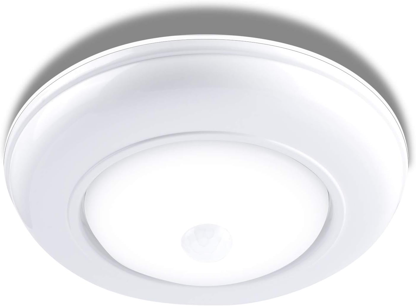 Flush Mount LED Ceiling Light - ANUNU Bathroom Light Fixture 6.7'', 3W, 180LM, 6000K Motion Sensor Round Ceiling Light for Kitchen, Hallway, Stairwell (White)