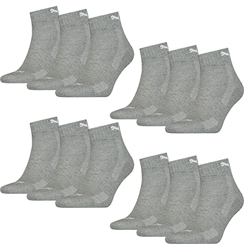 Preisvergleich Produktbild PUMA Cushioned Quarter Socks 12er Pack, grey melange, 39-42