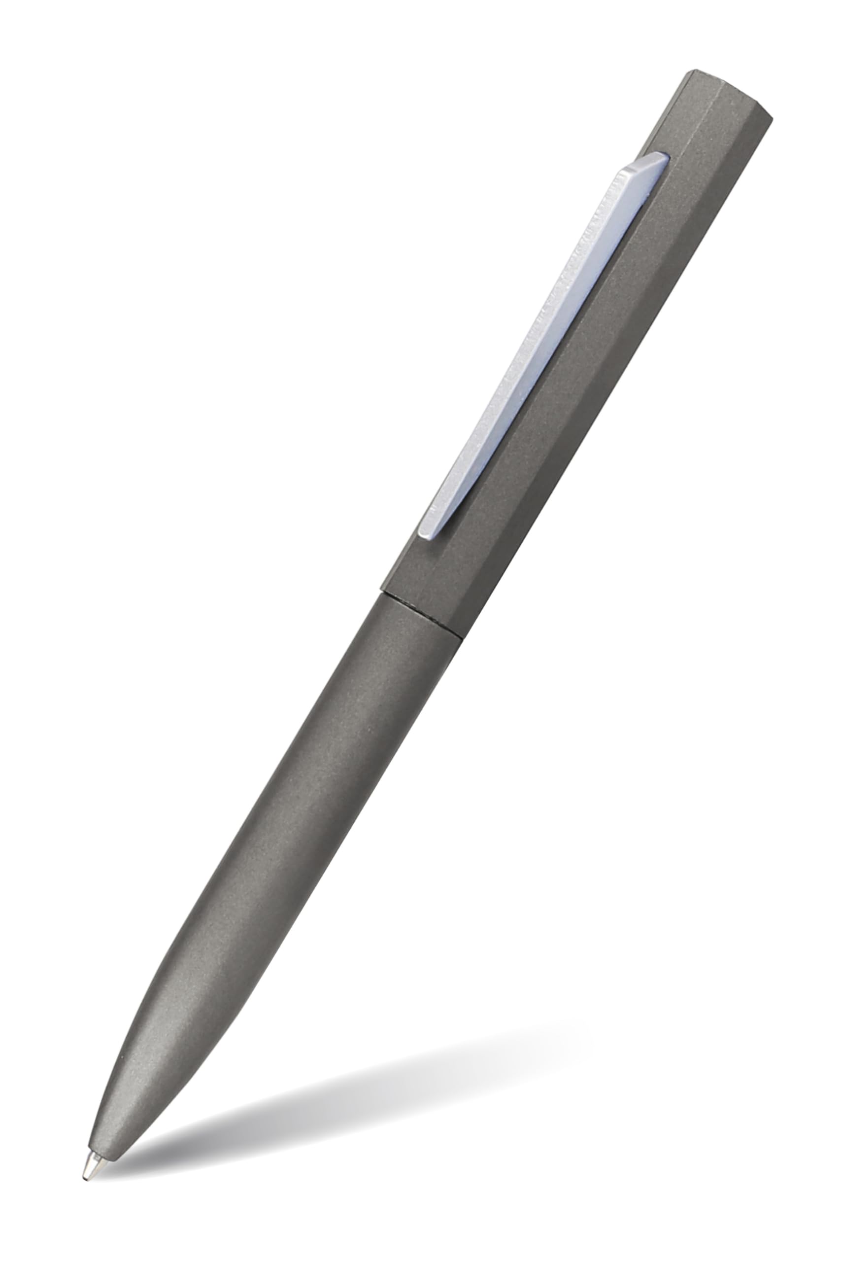 ONLINE twist ballpen OCTOPEN I metal pen grey I replaceable large capacity refill I writing colour blue, indelible I gift idea