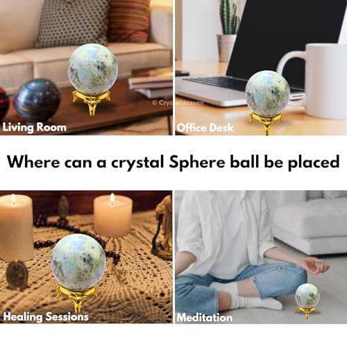 Image of Certified Hackmanite Crystal Ball for Meditation - Premium Crystal Vastu Items for Home and Feng Shui Items for Good Luck - Ideal for Pooja Supplies and Spiritual Practices (1.5 inch Inch)