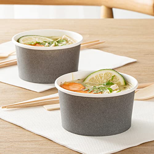 Image of Coppetta 8-Ounce Dessert Cups, 50 Disposable Ice Cream Cups - Lids Sold Separately, Sturdy, Gray Paper Frozen Yogurt Bowls, For Hot And Cold Foods, Perfect For Gelato Or Mousse - Restaurantware