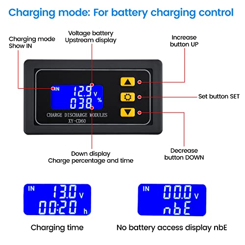 Heemol Batteriewächter modul Niederspannungs Abschaltung Schützt DC6-60V 10A mit Display für Lithium-Batterien.