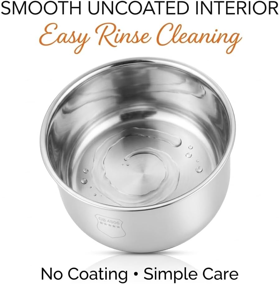 316 Stainless Steel 5L 10 Cup Uncoated Inner Pot Compatible with Hamilton Beach Model 37571 Electric Rice Cooker Stainless Insert Bowl Kitchen Cooking Container Accessory