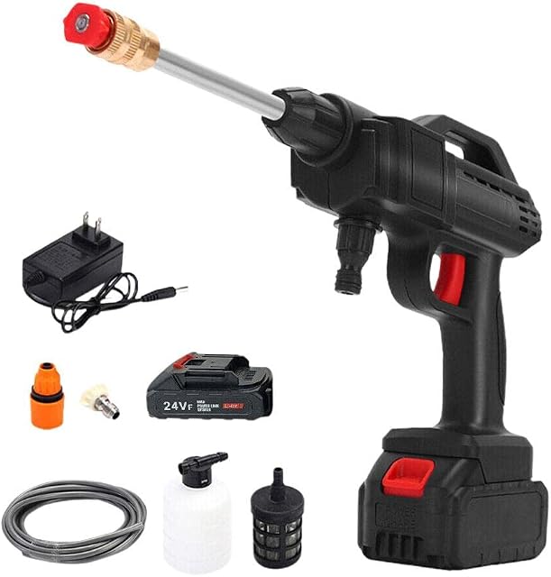 GLIMDA Cordless Pressure Washer,600W Wireless High Pressure Car Wash Washer Gun 30000Mah Foam Generator Water Gun Spray Cleaner Car Washing Machine,Suitable for Washing Cars/Fences/Siding