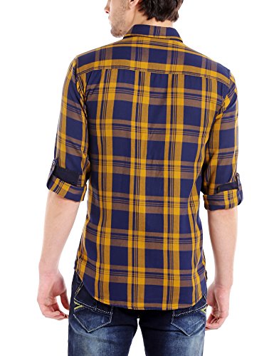 Image of Dennis Lingo Men's Cotton Checkered Slim Fit Casual Shirt with Pocket, Full Sleeve Shirt for Formal & Casual Wear