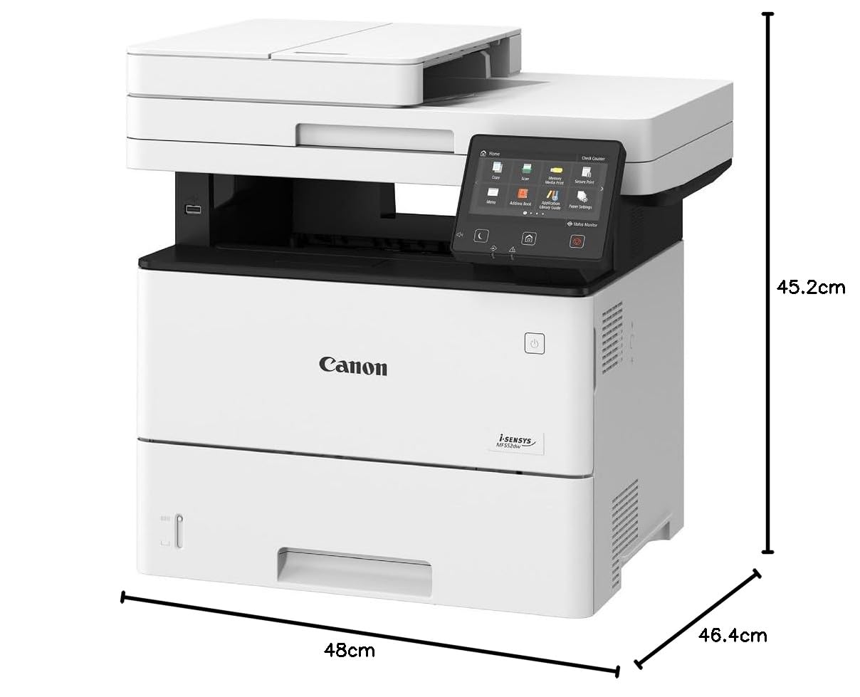 Canon i-SENSYS MF553dw Impresora Multifunción Blanco y Negro Láser 4 en 1, Impresión, Copia, Escaneo y Fax, WiFi, DADF de 50 Hojas, Impresión a Doble Cara Automática