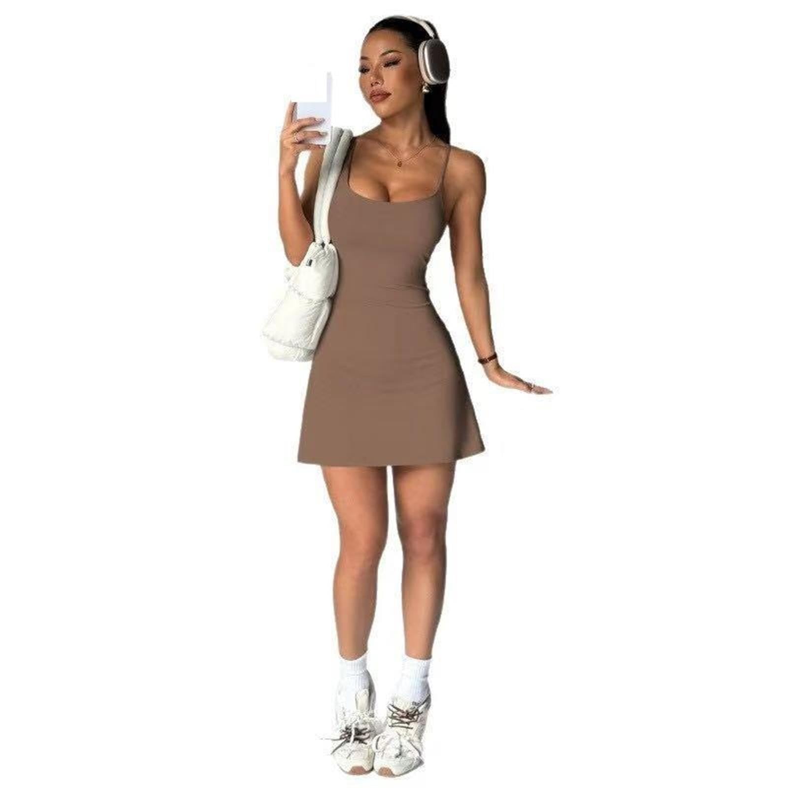 Vestito Tennis Donna Abito da Tennis con Scollo Quadrato