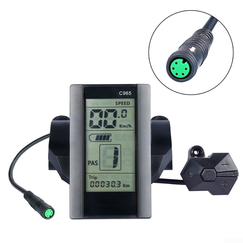 Unità di visualizzazione LCD Bafang C965 compatibile con motori BBS01 E-Bike per monitoraggio del livello della batteria della distanza di velocità