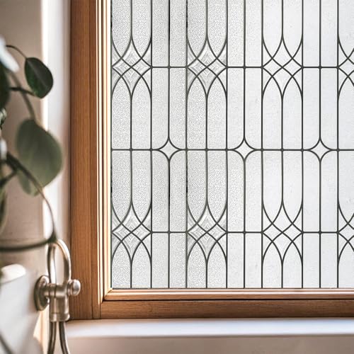ADD.HERES Window Privacy Film, Stained Glass Decorative Static Cling, Removable Sun...