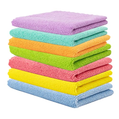 Set de 7 Bayetas Microfibra Coche, Paños Microfibra Suaves, Toallas de Limpieza Súper Absorbentes para Coche, no Rayan la Pintura Secado Rápido para Coche para Pulir, Cuidar, 30 × 30 cm